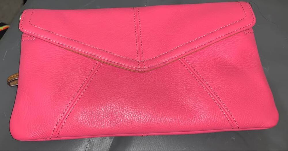 Tignanello Pink Leather Clutch Bag
